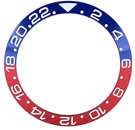 AMONIDA Uhrenblende-Einsatz, blau-roter Farbverlauf, Aluminium-Ersatz-Uhrenblende, Einsatz für Uhren-Ersatzblende