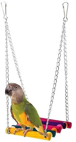 CABLEPELADO Vogelschaukel aus Holz, Vogelschaukel aus Holz, Vogelschaukel, Hängespielzeug für Vögel, Spielzubehör für Vogelkäfige, Holzschaukel für Vögel, Wellensittich
