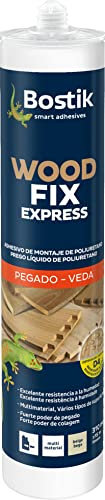 Bostik, Adhesivo de poliuretano para el Encolado de madera Resistente a la humedad, Wood Fix Express, Beige, Cartucho 310 ml, El embalaje puede variar
