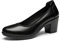 DREAM PAIRS Womens Edena Chunky Closed Toe Low Block Heels Work Pumps Comfortable Round Toe Dress Wedding Shoes SDPU2230W,Size 7,Black,SDPU2230W