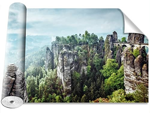 Tulup Photo Wallpaper Modern Murals Kitchen Bedroom 98.42x40.1 in/250x104 cm Wall Art for Living Room - Sandstone Mountains