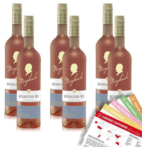 Maybach Spätburgunder Rosé QbA, trocken, sortenreines Weinpaket + VINOX Winecards (6x0,75l)