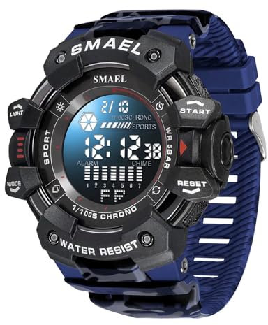 Militär Uhr Digital Herren Armbanduhr Digitaluhr Military Watch Tactical Herrenuhr Outdoor Stoppuhr Sport Chronograph Herren Wecker Vibration 5 ATM Wasserdicht Jungen Sportuhr Männer Schwarz Grün