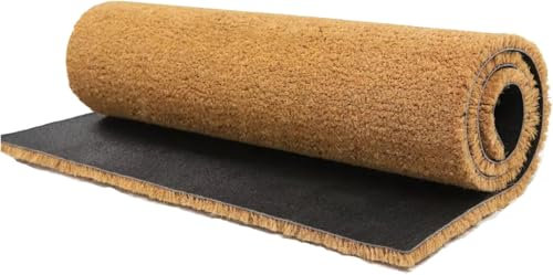 Trendi Cut-to-Size Coir Matting: Durable, Front Doors Entrance Mats - Dirt-Trap Coconut Fiber, Non-Slip Design, Tough Bristles - Pet Friendly-Welcome Mat Indoor & Outdoor (100cm x 100cm(1m x 1m))