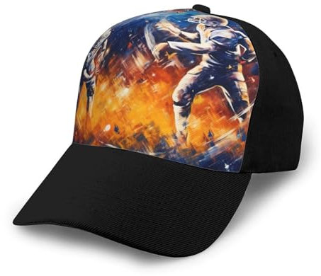 DHNBLQDP Baseballkappe mit Handschuhen, bedruckt, Unisex, verstellbar, Trucker-Kappe, Sonnenhut, American Football Galaxy Space Play, One size