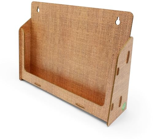 stableco 1 x ekologiskt väggbroschyrstativ DIN A4 horisontellt 1 fack inomhus väggskydd i naturlig design ingen plast! Bara papper! Hållbar väggflygningshållare, flygställ väggmontering