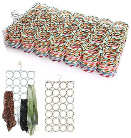Van Der Linn Multi Scarf Hanger Organiser Ties Belts Hanger Ring Holder Storage Hold 28