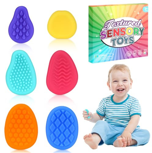 Tapvai 6 Pcs Fidget Toys Anti Stress Enfant, Objet Anti Stress Adulte Jouets à Presser Texturés, Antistress Adultes, Destressant pour Enfants, pour Adultes, Jouet Relaxant La Maison Et l'École