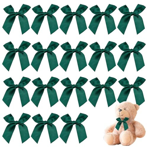 LINGJIA 60 Pezzi Fiocchi per Albero di Natale, Decorazioni per Fiocchi, Decorazioni Natalizie, Decorazioni per L'albero di Natale All'aperto, Nastri Confezioni Regalo, Decorazioni Feste (Colore verde)