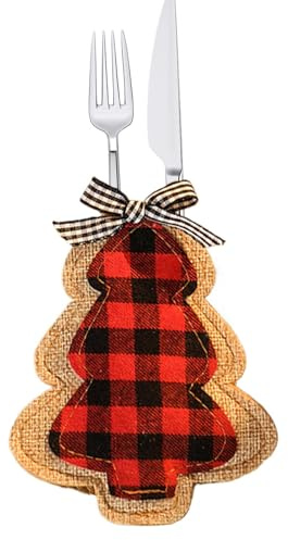 Tasche per utensili di Natale, tasca per posate di Natale