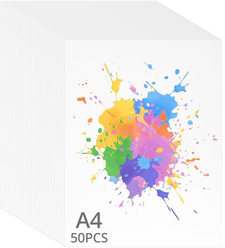 QWORK® 50 Fogli A4 carta per acquerello, 300 g/m² blocco per pittura ad acquerello, per disegnare, fare schizzi e dipingere