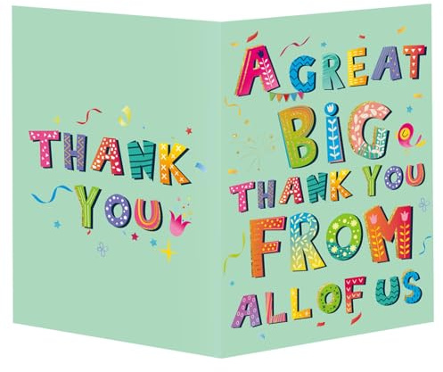 Tarjeta Agradecimiento Gigante, 40x27cm Tarjeta Agradecimiento Grande con Sobre Una Gran Tarjeta Agradecimiento Tarjeta Felicitación Despedida Gigante Regalos Maestros Jefes Amigos(Verde)