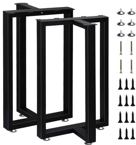 SERdeerCH Patas de metal para muebles de 70 cm, patas de mesa de metal para oficina, mesas de ordenador, construcción de hierro resistente en diseño, forma de T. Uso versátil (hoy, cocina, oficina en