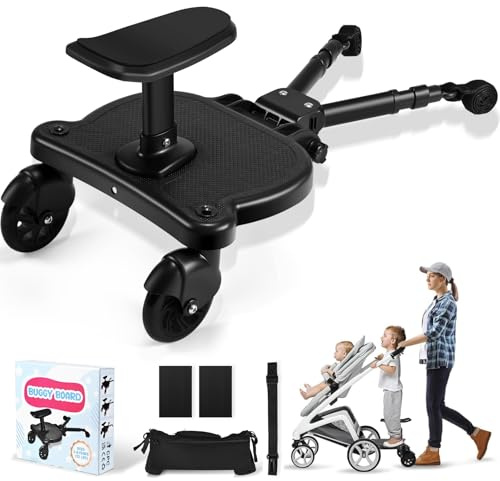 Tavola Passeggino Universale, Passeggiata Passeggino con Seggiolone, Skate Passeggino Universale con Borsa di Conservazione, Compatibile con Oltre il 99% dei Passeggini, per Bambini dai 2 ai 6 anni