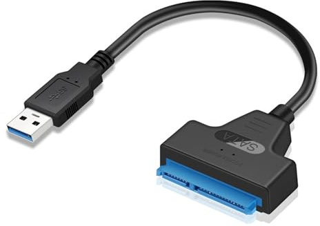 EasyULT Cable SATA a USB, Cable Adaptador para Discos Duro USB 3.0 to SATA 2.5 SSD/HDD Drives, Compatible con los Sistemas Operativos Windows, Mac y Linux