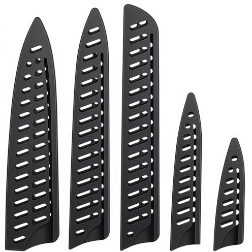 Qianyu Set di 5 protezioni per coltelli da cucina, in plastica, per coltelli da frutta, in plastica