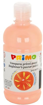 Primo Pittura per bambini rosa | Tempera idrosolubile | Flacone da 500 ml con tappo dosatore | Diversi colori (rosa carna)