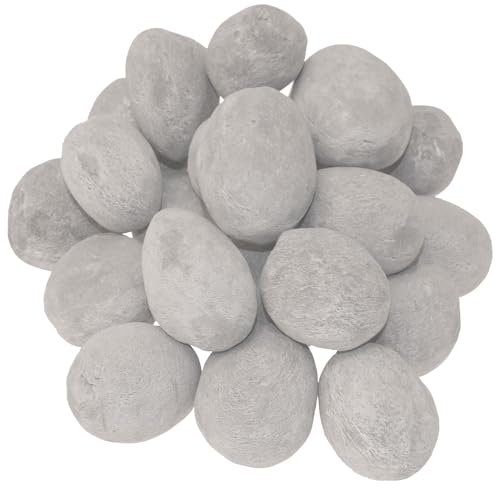 24 pietre in ceramica, colore grigio, in gel, per caminetto, bruciatore a bioetanolo, decorazione per piante, ciotola, tavolo, decorazione