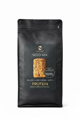 Keto Brot Protein Backmischung Seed Mix 600g. | für 3 Brote a 650g. | Eiweiss-Brot-Alternative | Ohne Getreide | Testsieger vergleich.org | Paleo | Glutenfrei | Low Carb | für Diabetiker