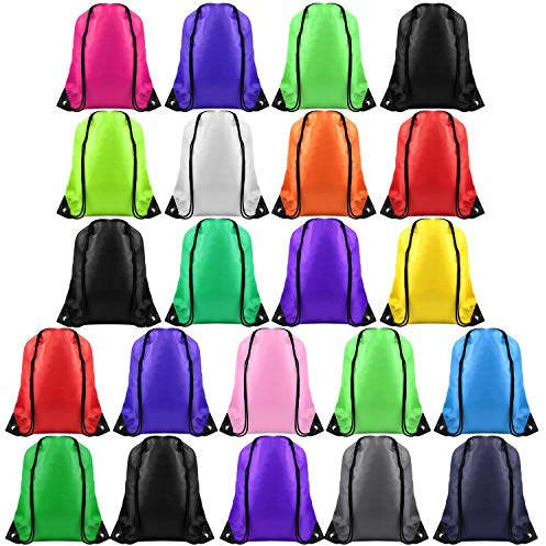 FEPITO 22 PCS Zainetti a Tracolla con Coulisse Bulk Tote Sacco Borse Cinch Borse Sportive per la Palestra in Viaggio (16Colors)