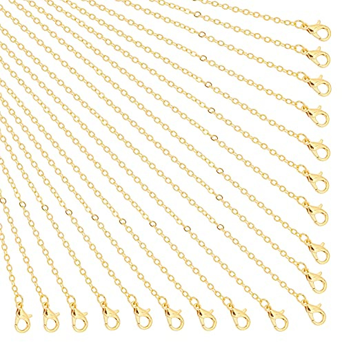 PandaHall Kabelkedja, halsband, tvinnad länkkedja, halsband, storpack, Guld Silver