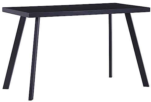 vidaXL Tavolo da Pranzo Nero 120x60x75 cm in Vetro Temperato