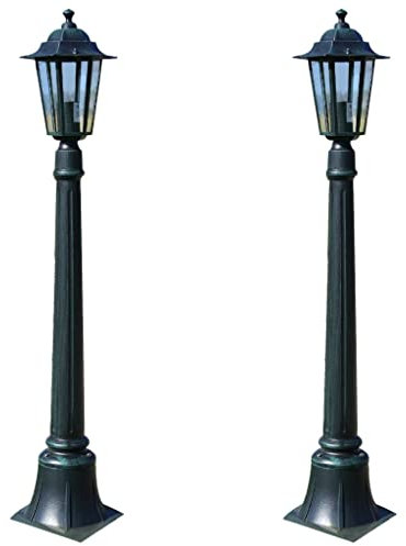 vidaXL Farolas de Jardín Preston 2 Piezas Luz Exterior iluminación Patio Lámpara Iluminación Terraza Entrada Exterior al Aire Libre 105 cm