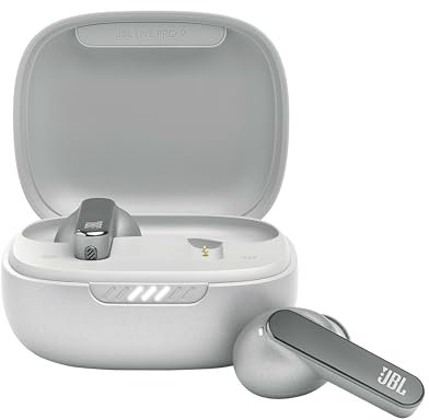 JBL Live Pro 2 TWS – Wasserdichte, True-Wireless In-Ear-Kopfhörer mit Noise-Cancelling - Silber – Mit bis zu 40 h Musikwiedergabe