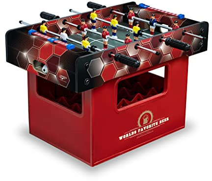 Carromco Bierkistenkicker Rote Waben – Kicker Tischauflage Mini-Tischkicker für Bierkisten Tischfußball Partyspiel für Männer, Vatertag & Festival Spaß