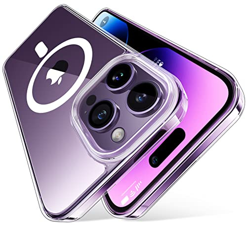 TORRAS für iPhone 14 Pro Hülle für MagSafe (Zertifizierte Schutzfähigkeit und Magnetkraft) Handyhülle iPhone 14 Pro Case Stoßfest Kratzfest Schutzhülle Edle Matt - Transparent