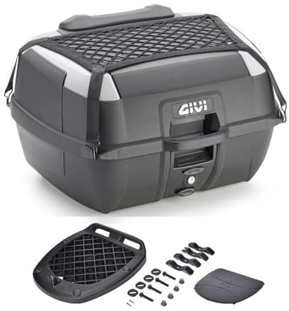 Generico GI.VI B45+ Bauletto Valigia Top case Gi vi compatibile con scooter e moto, inclusi piastra monolock schienalino e rete portoggetti