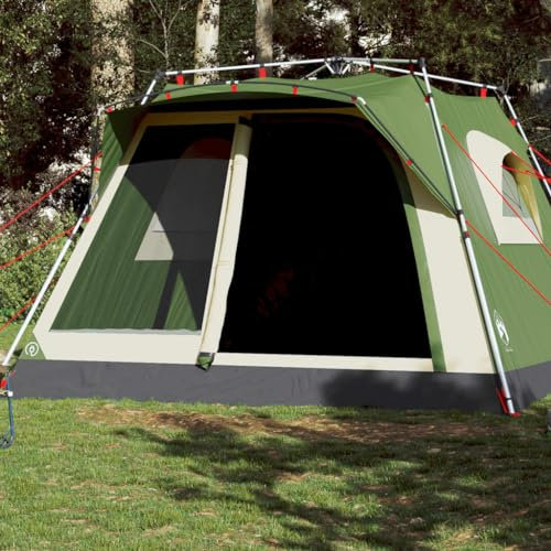 Xichuzi Tenda Familiare Cabina 7 Persone Verde a Rilascio Rapido,Tenda da Campeggio,Tenda Familiare,Tenda Familiare da Campeggio-4004216