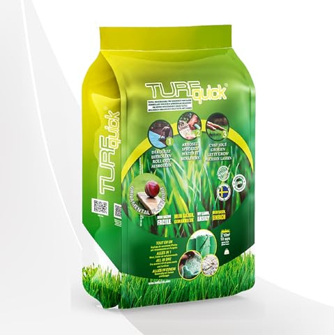 TurfQuick Grass Seed Mat 10 m² - Ornamental Premium Lawn Seed Mixture - Roll Out, Water & Watch It Grow - A Sustainable Solution for Easy Establishment