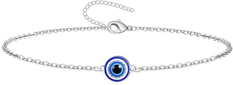 cotigo Bracelet en acier inoxydable œil turc ou en fil + un bracelet à 7 nœuds (gratuit), Amulettes de chance et de protection, contre le mauvais œil, bijoux fantaisie pour homme, bracelets pour femme