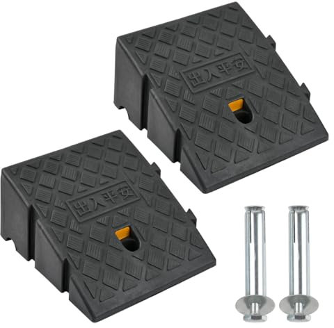 DODUOS 2 Pack Kerb Ramps for Cars Wheelchair Accessible Curb Ramp, Portable Door Ramps for Wheelchairs, PVC Kerb Ramp for Wheelchair, Rampsupplies for Car Doorways Wheelchairs Bicycles