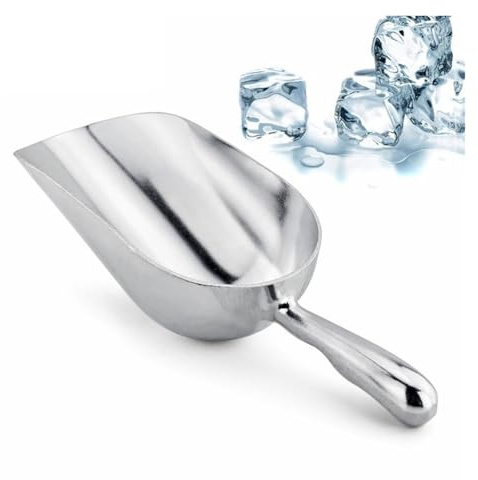 Pala de aluminio for hielo, contenedor for productos secos, dulces y especias Para mantener el hielo(Stainless Steel 10oz)