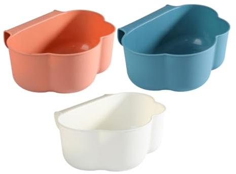 Cabilock Bidone Della Spazzatura Da Cucina Appeso a Forma Di Nuvola, Contenitore Per Rifiuti Multiuso in Plastica, Set 3 Pezzi Colori Assortiti, Salvaspazio Per Cucina, Ufficio e Bagno