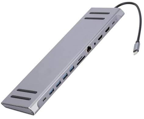 Estación de acoplamiento para portátil, estación de acoplamiento USB C | Dock adaptador de concentrador USB | Dock para ordenador Extensor de PC, adaptador C, hub de expansión, divisor para