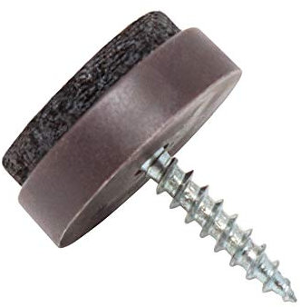 Adsamm® / 16 x Filzgleiter mit Schraube / Braun / Ø 20 mm / rund / Möbelgleiter zum Schrauben in Premium-Qualität