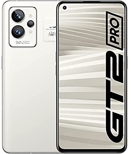 realme GT 2 Pro 5G Smartphone ohne Vertrag, Snapdragon 8 Gen 1, Starker 5000 mAh-Akku,65 W SuperDart-Aufladung,1-120HZ ADFR,Dual Sim, 8+128 GB, Papierweiß