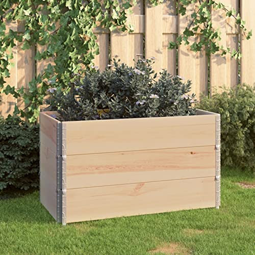LAPOOH Hochbeete 3 STK Hochbeete Für Garten, Blumenkasten Balkon, Kräutertopf, Kräuterbeet, Pflanzkasten, Erdbeerturm, Gemüsebeet, 50x100 cm Kiefer Massivholz
