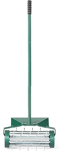 COSTWAY Arieggiatore per Prato, Rullo Arieggiatore da Prato con Parafango, Arieggiatore Manuale per Prato Giardino Terreno, 46 x 23 x 127 cm