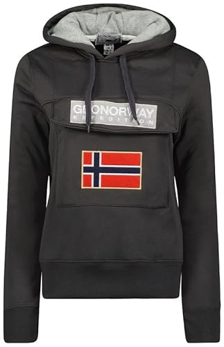 Geographical Norway Gadrien Lady - Sudadera Mujer Con Capucha Y Bolsillos - Sudaderas Manga Larga Chaqueta Caliente - Cremallera Jersey Mujeres Primavera Verano Otoño Invierno (Gris Oscuro L)