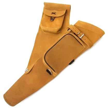 Quiver Archery Quiver Suede Leather Archery Quiver Side Quiver Arrow Holder Honey Brown