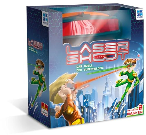 Megableu, Laser Shoot Spiel, aufregendes Laser Spiel für Kinder, mit 2 elektronischen Masken, Spaß für 2 Spieler ab 7 Jahren