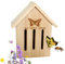 Insektenhaus Schmetterlingshaus mit Dach/Holz Natur Insektenhotel mit Boden - Ganzjährig für Insekten, Bienen, Schmetterlinge zum aufhängen (Schmetterlingshaus)