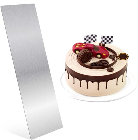 Chstarina Grattoir à Gâteau en Acier Inoxydable, 22x7,8 cm Lisseur Gateau Patisserie, Racloir Lissage Gateau, Spatule à Gâteau, Gâteau Grattoir Décoration Peigne pour Crème, Sugarcraft, Décoration DIY