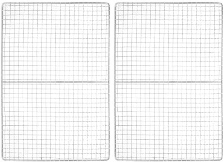 M METERXITY 2-Pack Cooling Rack, 17 x 12 Stainless Steel Baking Rack for BBQ/Cooking/Roasting/Grilling/Steaming/Drying, Wire Cooling Rack for Baking [Silver]