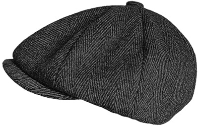 XDGBGFN Newsboy keps herr glidande mössa herr basker keps retro fiskben mössa med bomullsfoder 20-talet kostym herr accessoarer mössa, svart, one size