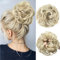 KEYRI 1 Pieza Moños Postizos con Banda Elástica para Hacer Moños Postizos de Pelo Natural Chignon Ondulé Coleta Postiza Pelo para Mujeres Niñas Coleta (Rubio Sucio)